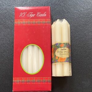 Cream Taper Candles - Set of 7 and 12 White Taper Candles